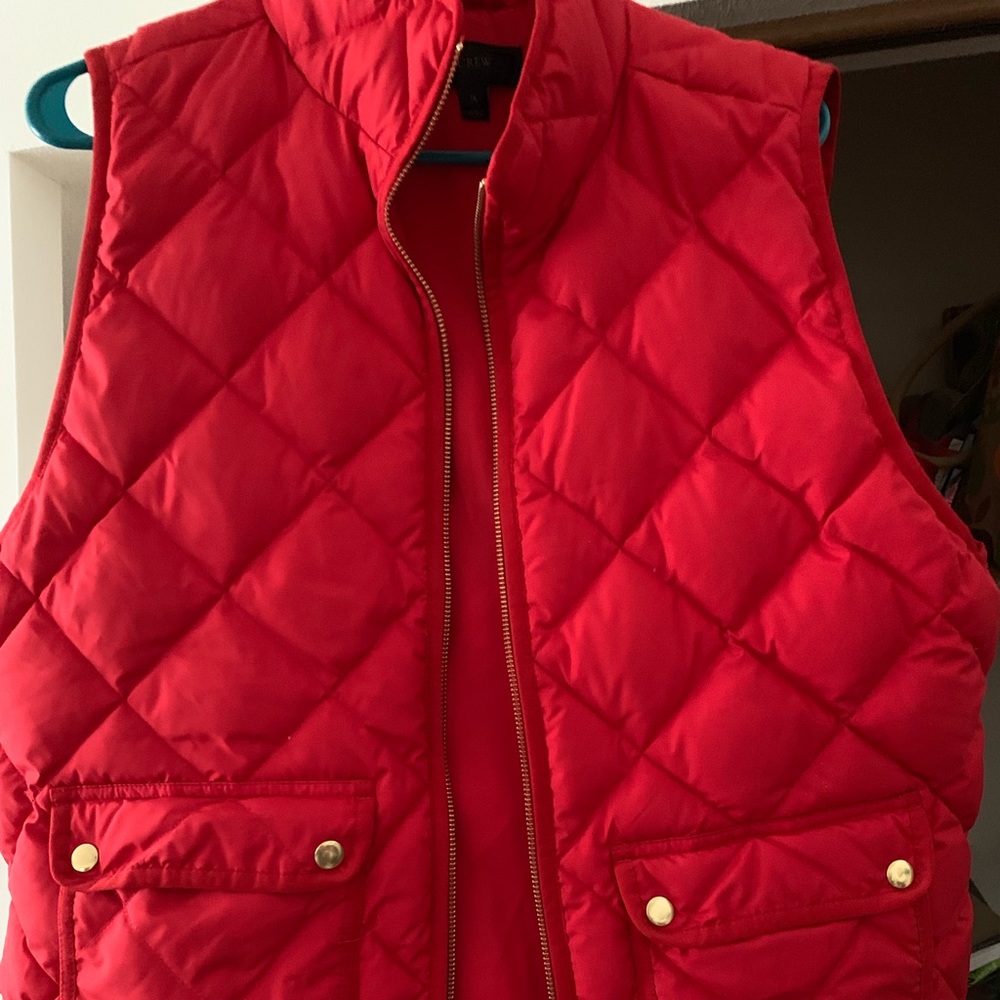 JCrew Red down vest
